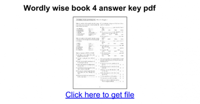 Wordly wise book 4 lesson 8 answer key