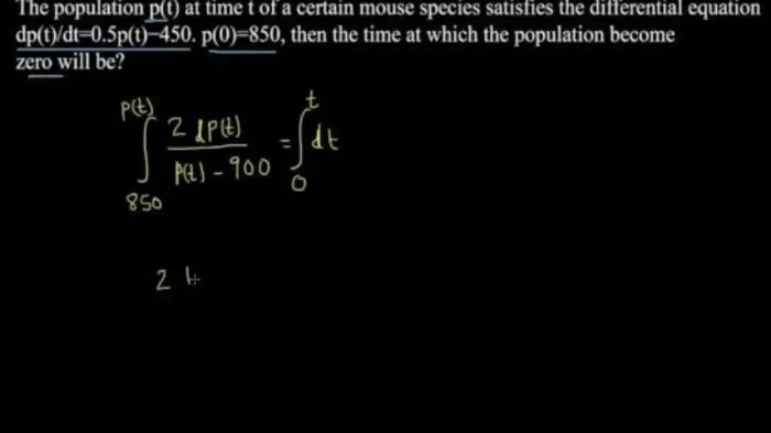 A given field mouse population satisfies the differential equation